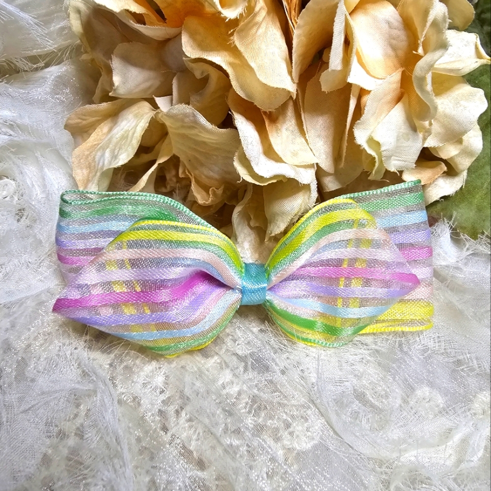 💍 See through striped hairbow